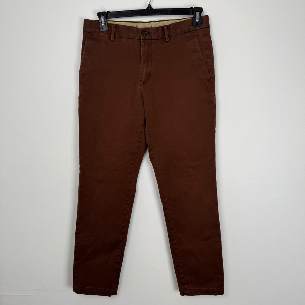 Banana Republic Mens Rapid Movement Chino Slim Fit Pants Earth Brown 33x32